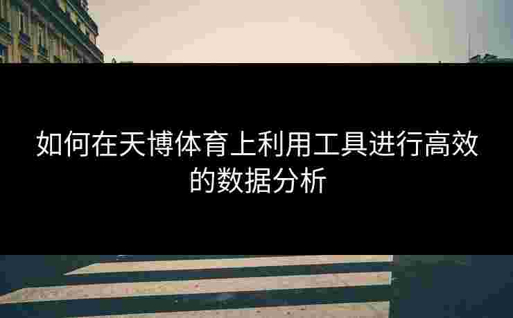 如何在天博体育上利用工具进行高效的数据分析