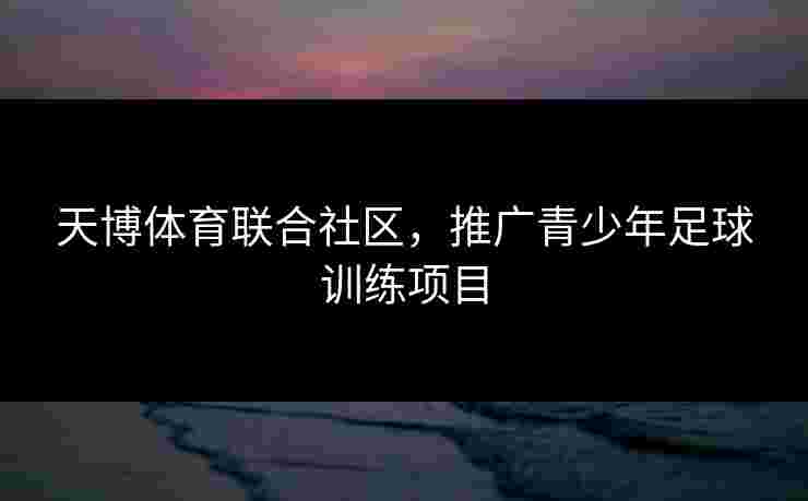 天博体育联合社区，推广青少年足球训练项目