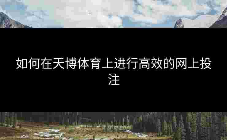 如何在天博体育上进行高效的网上投注