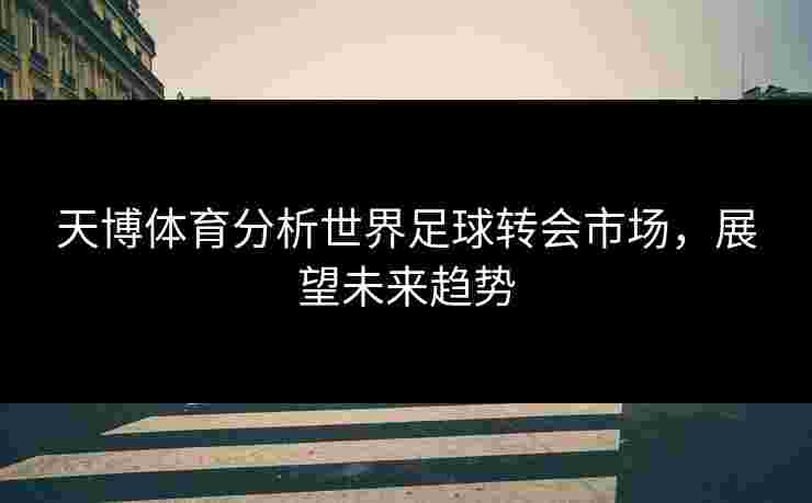 天博体育分析世界足球转会市场，展望未来趋势